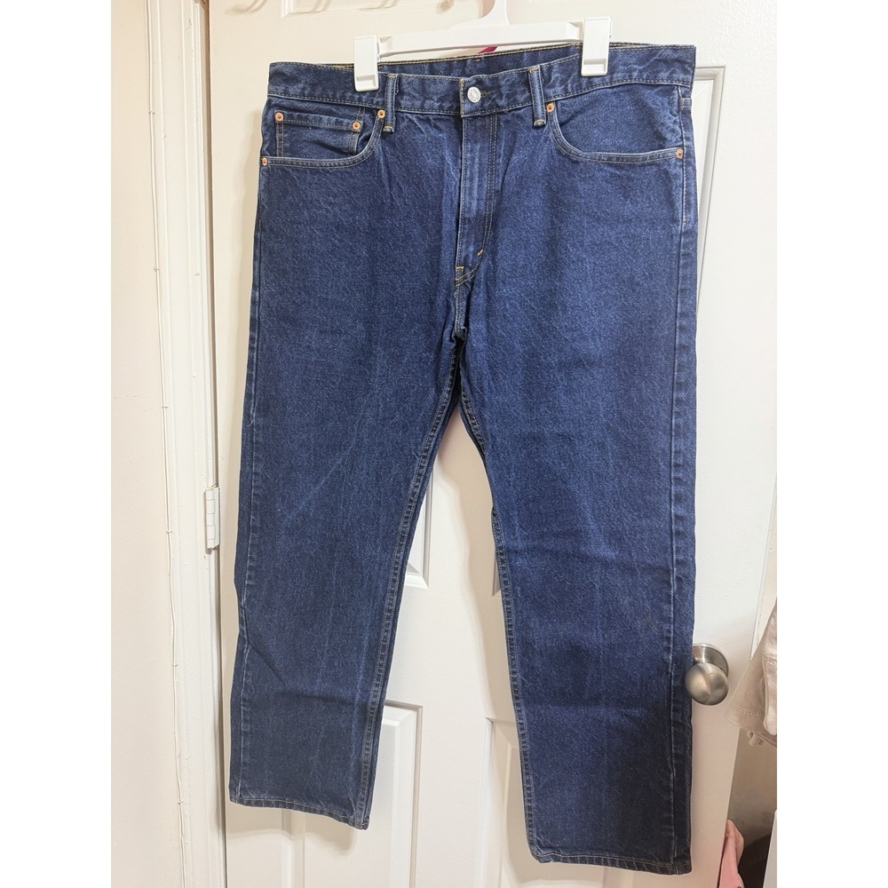 Levi's 505 Regular Fit Mens Jeans Blue Medium/dark Wash Size 38x30 100% Cotton
